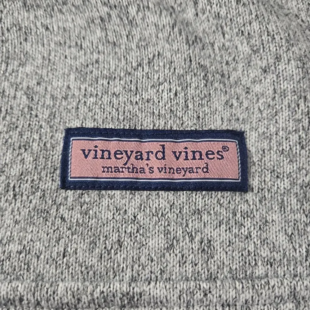 Vineyard Vines Gray Heathered Quarter Zip Pullover Sweater Fleece Girls Large